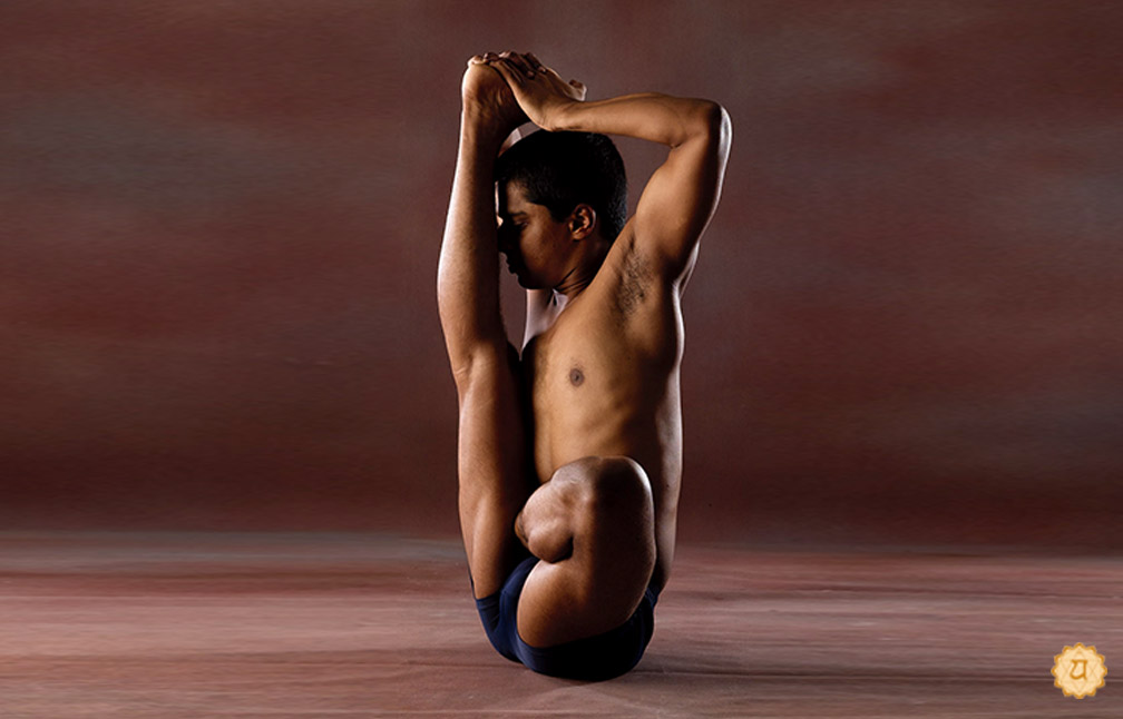 Half Lotus one Leg Stretched Up Pose