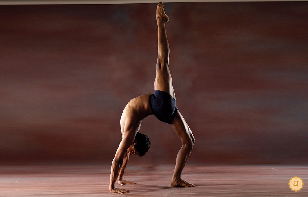 One Leg Raised Up Wheel Pose