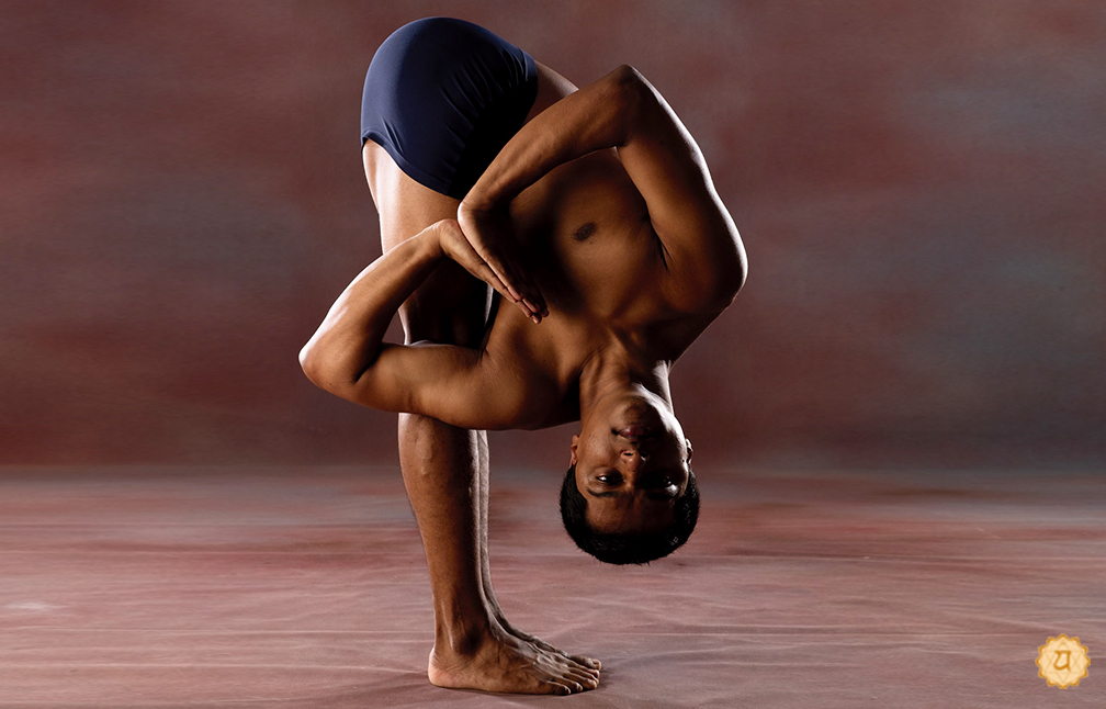 Revolved Standing Forward Bend Prayer Pose